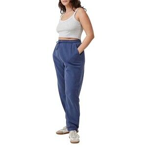 Cotton On Woman's Relaxed Fleece Joggers In Washed Indigo Size L